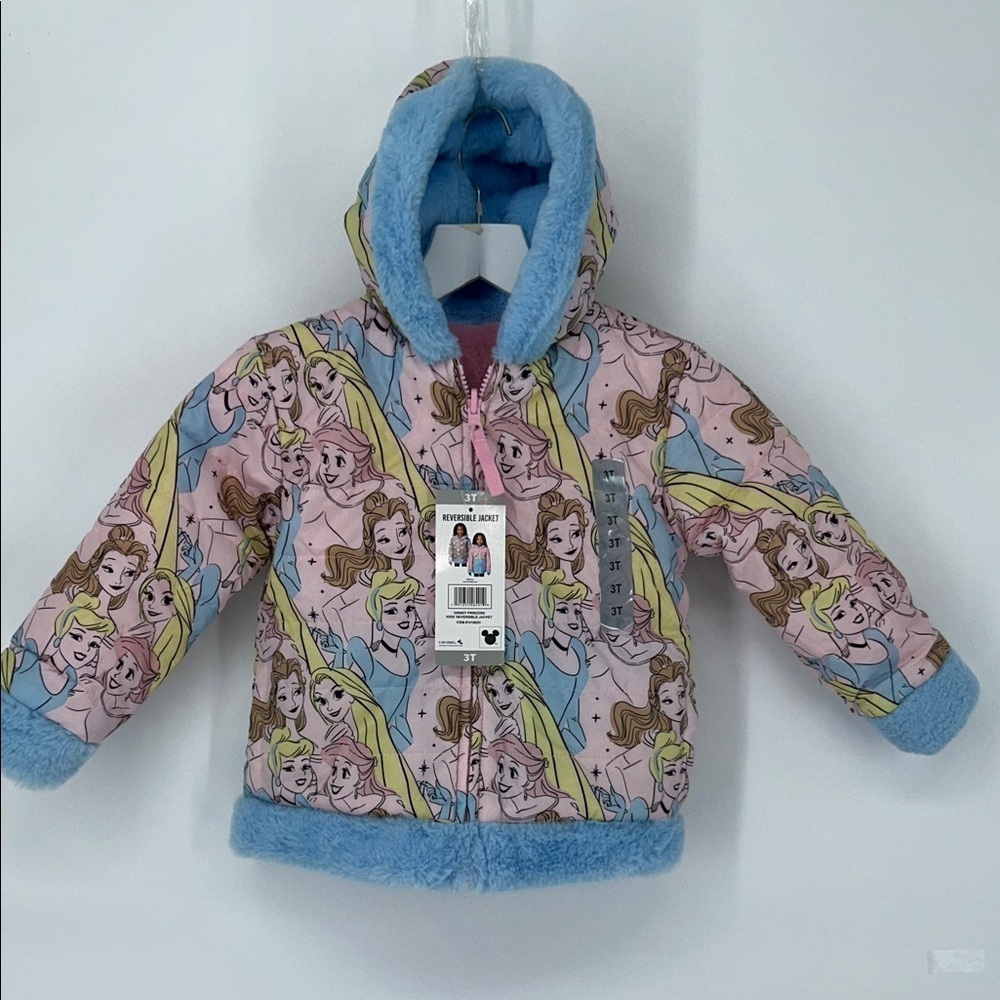 Disney Princess Jacket with Pink and Blue size 3T, Reversible Jacket - Picture 3 of 8